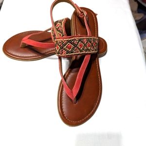 Sonoma size 9.5 peach beaded sandal flat